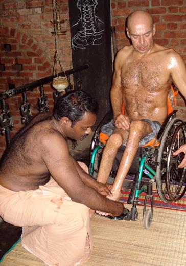 Marma therapy for mobility enhancement and rehabilitation using traditional Kerala Ayurvedic treatment methods for physical wellness